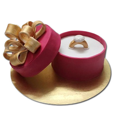 "Engagement Ring fondant cake (3 kgs) - Click here to View more details about this Product